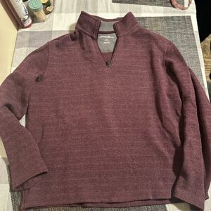 Eddie Bauer Men's Size Large L Quarter Zoo Purple/wine Sweater READ
